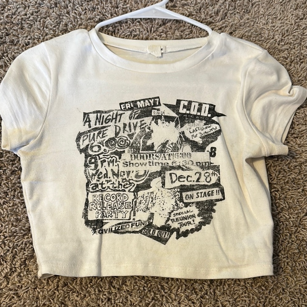 Graphic Print Womens T-Shirt - White